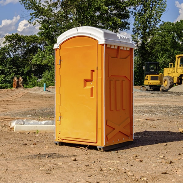 how often are the portable restrooms cleaned and serviced during a rental period in Jansen